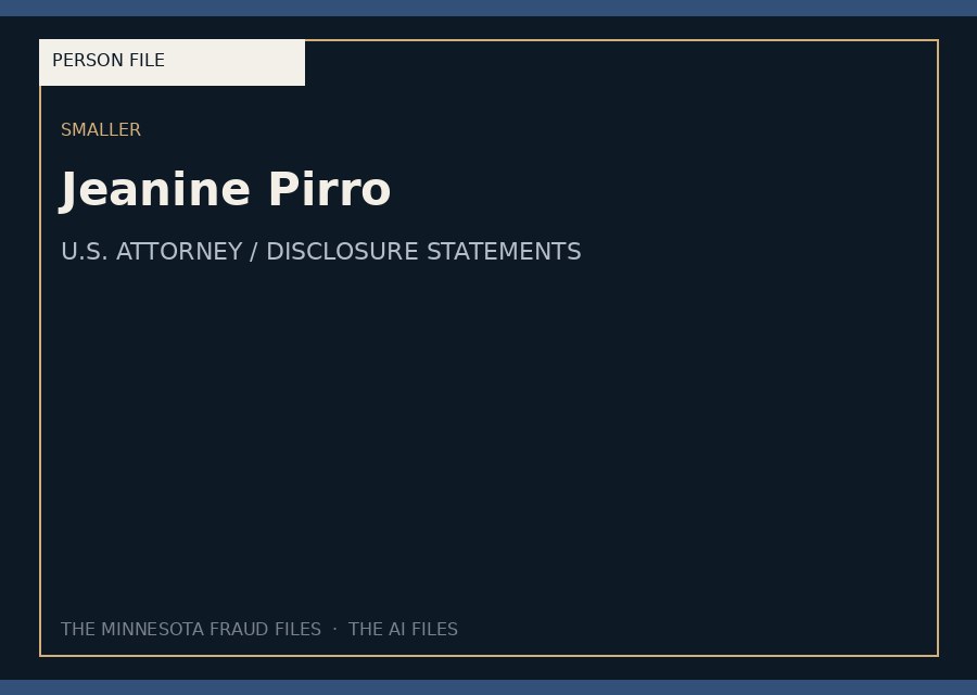Jeanine Pirro — typographic placeholder.