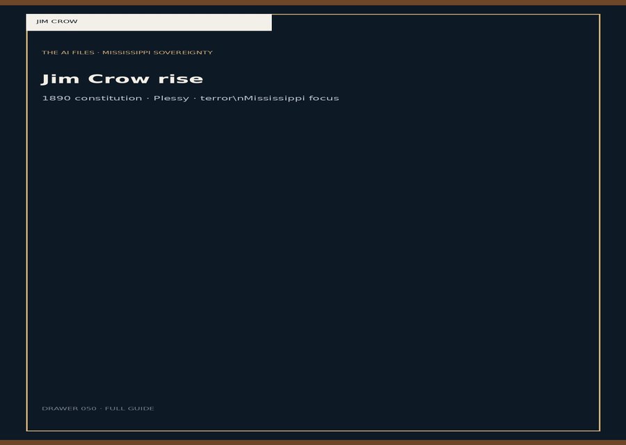 Jim Crow rise — full guide cover.