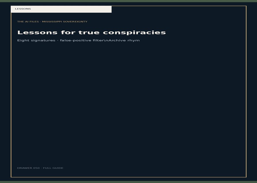 Lessons for true conspiracies — full guide cover.