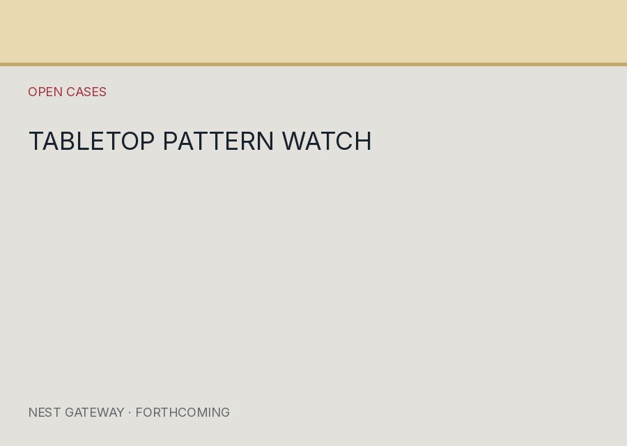 Tabletop pattern watch — typographic placeholder.