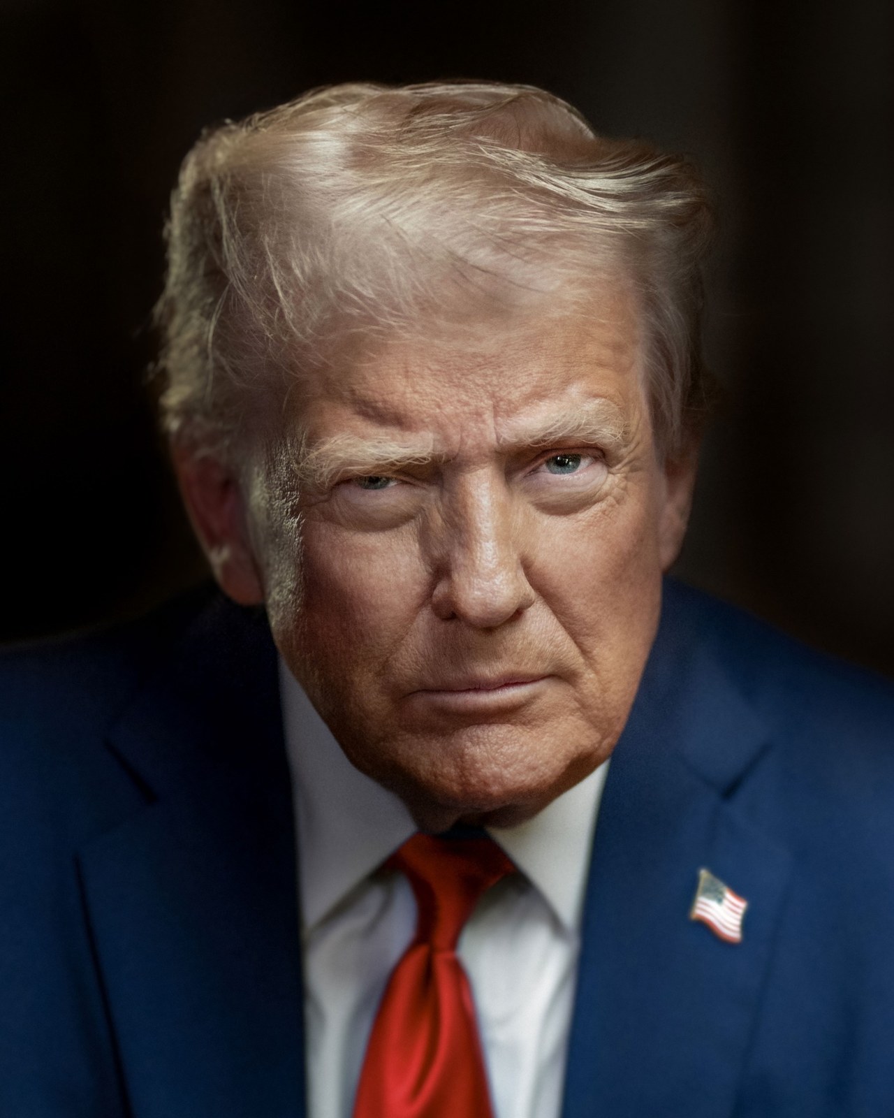 Donald Trump’s official presidential portrait, June 2025; photograph by Daniel Torok.
