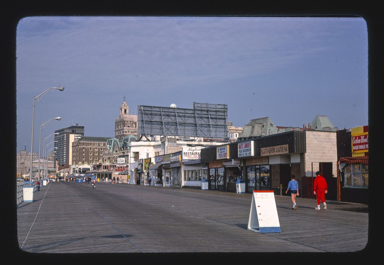 The Atlantic City boardwalk, photographed by John Margolies. Legal gambling opened in the city in 1978.