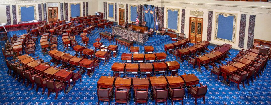 The floor of the United States Senate. Senator Williams defended himself there in March 1982, then resigned.