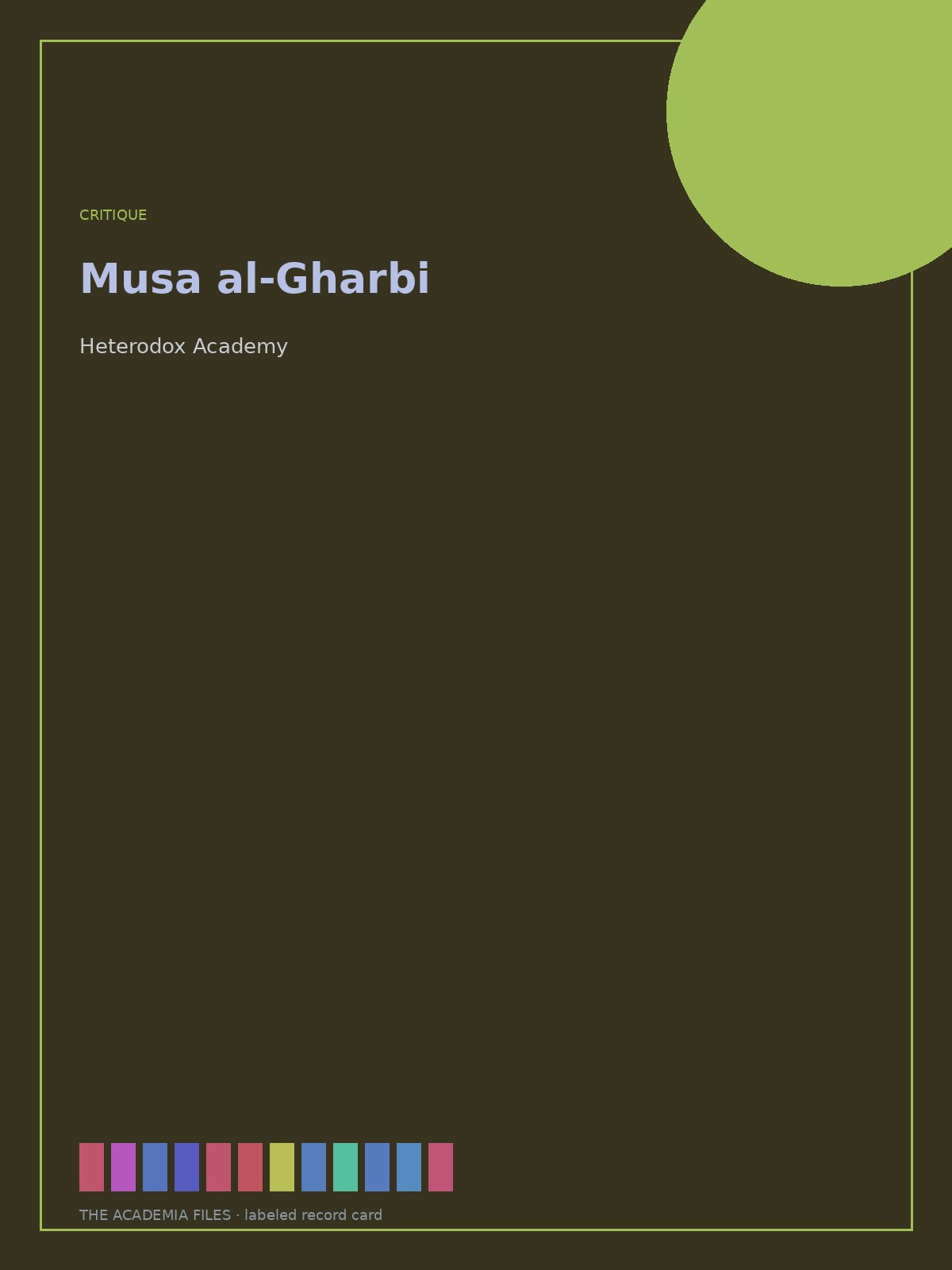 Labeled record card: Musa al-Gharbi