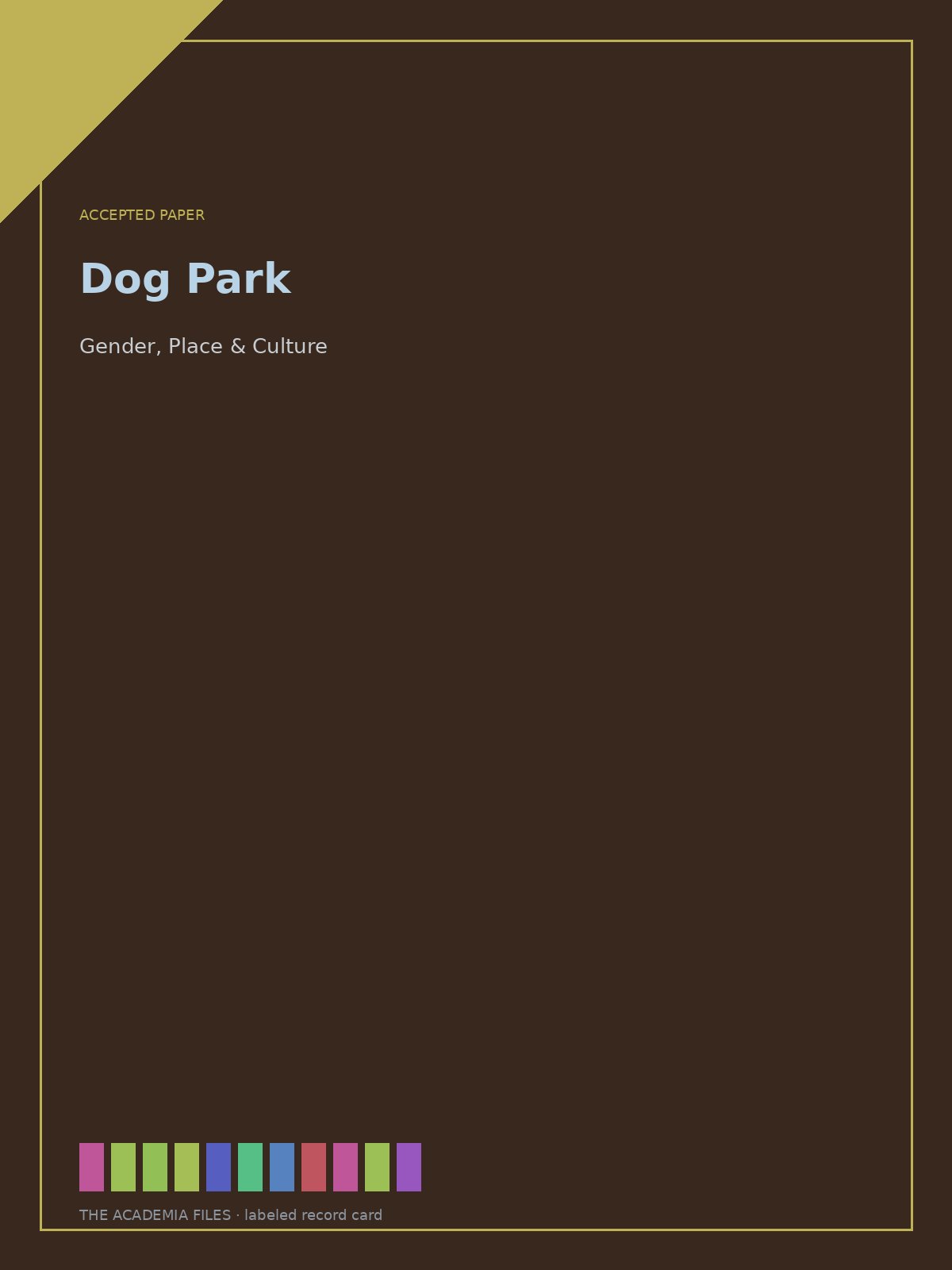 Labeled record card: Dog Park