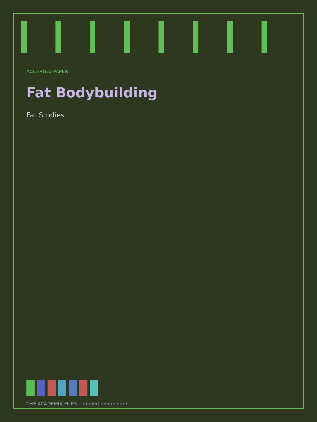 Labeled record card: Fat Bodybuilding