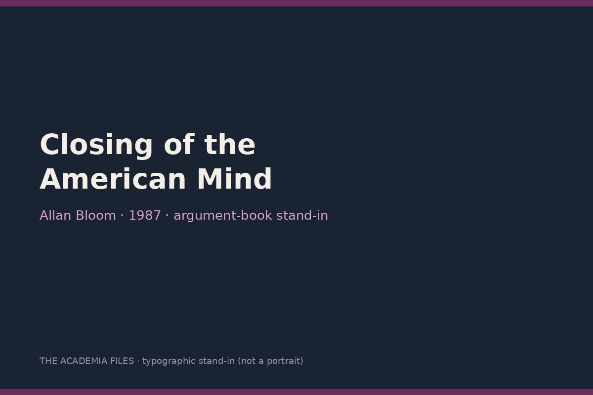 Typographic card: Closing of the American Mind
