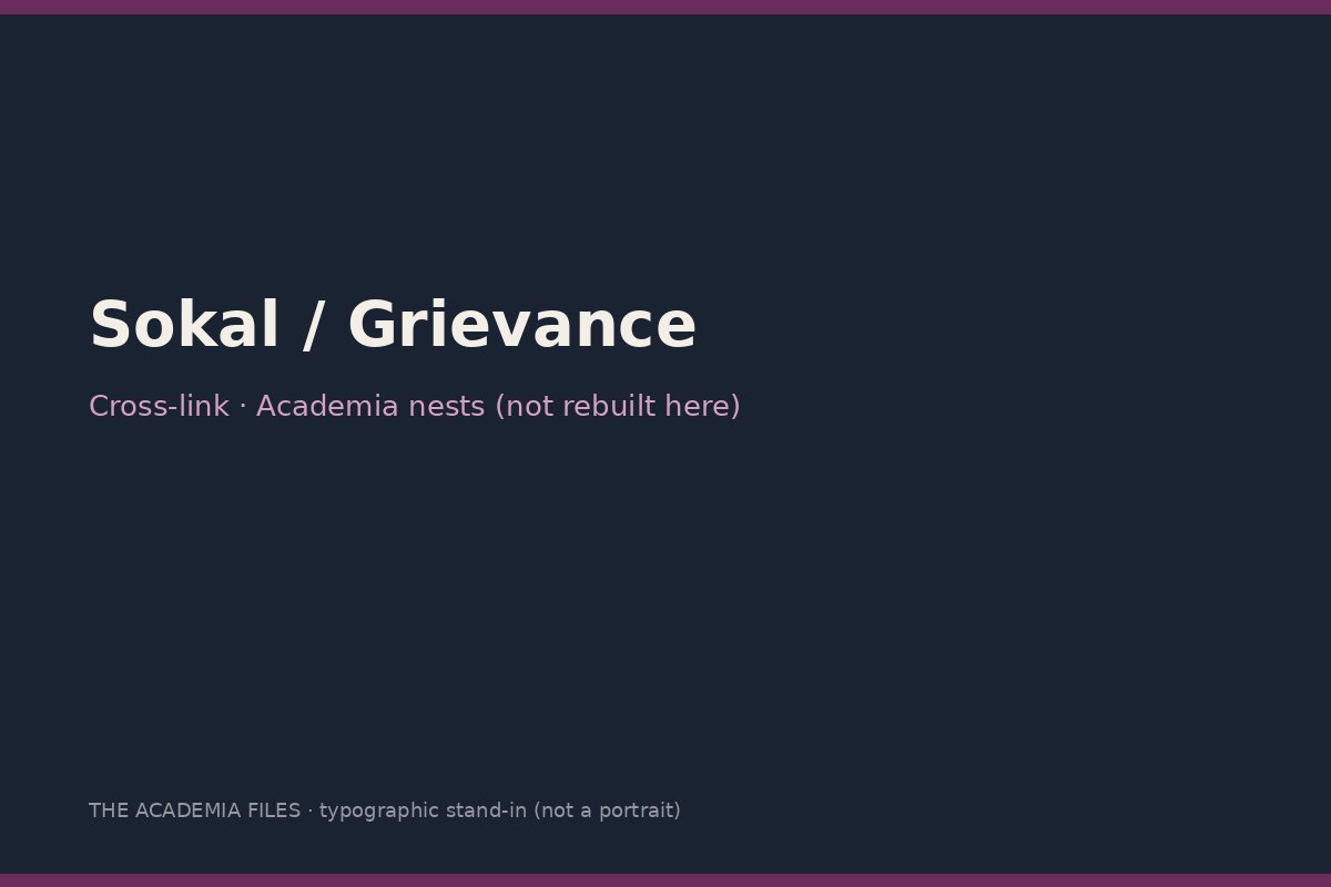Typographic card: Sokal / Grievance