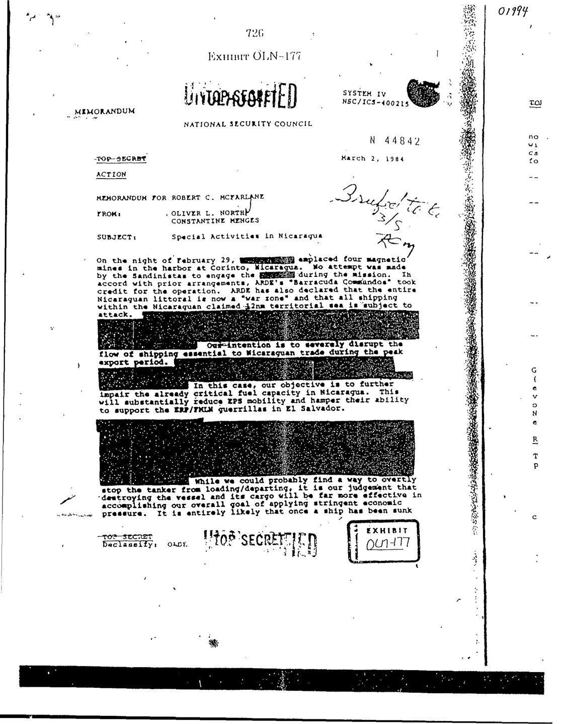 North/Menges memorandum, page 1