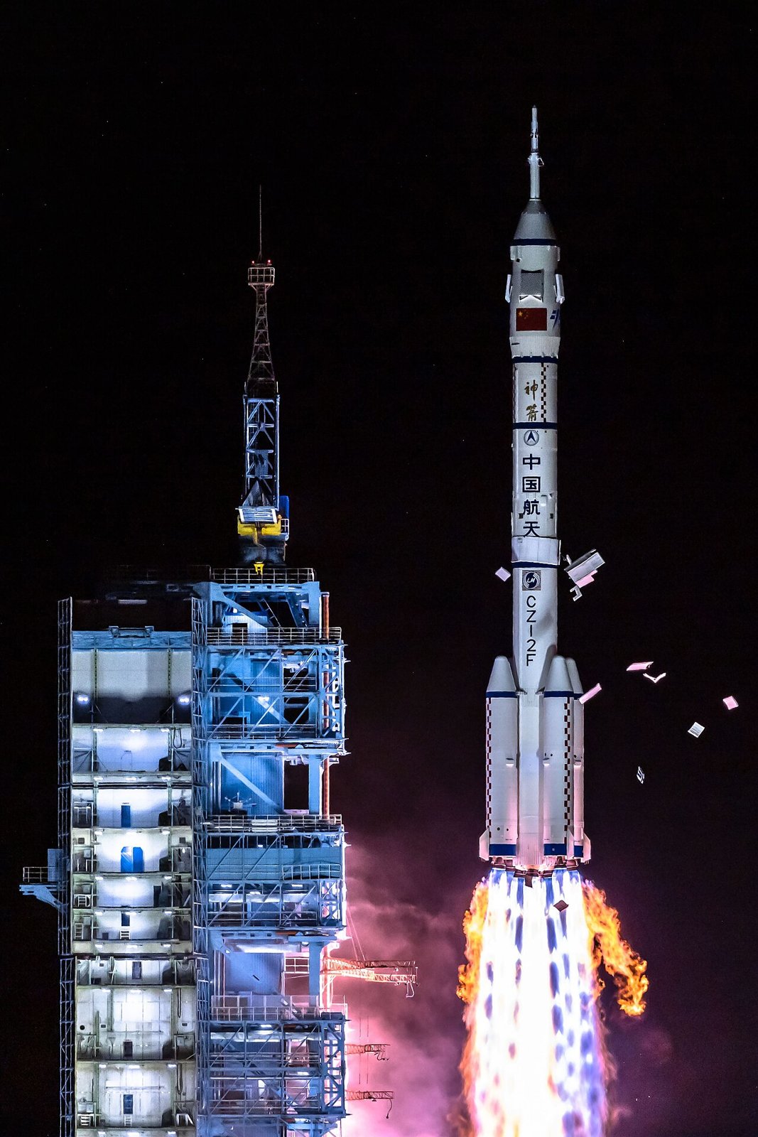 Long March or analogous orbital rocket launch.