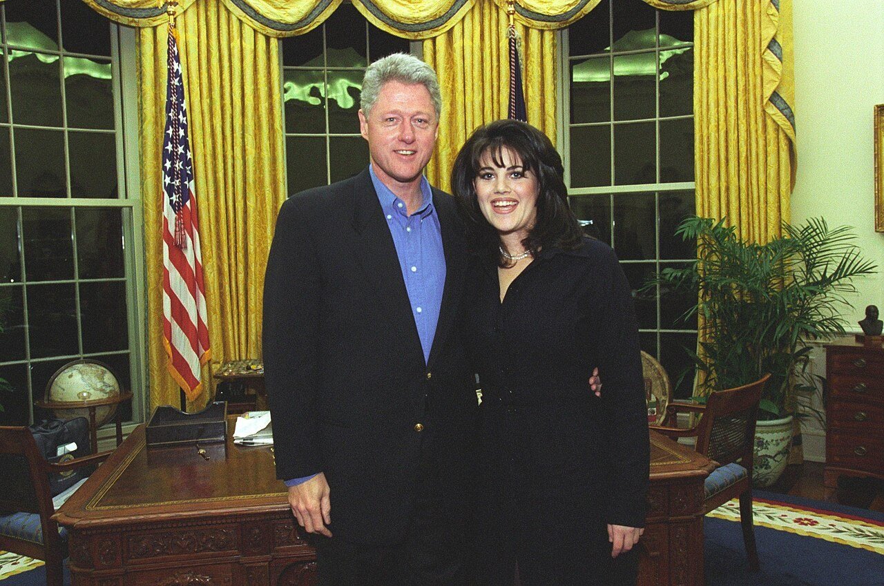Bill Clinton and Monica Lewinsky at the White House, February 28, 1997. Documents a meeting; does not depict the misconduct.