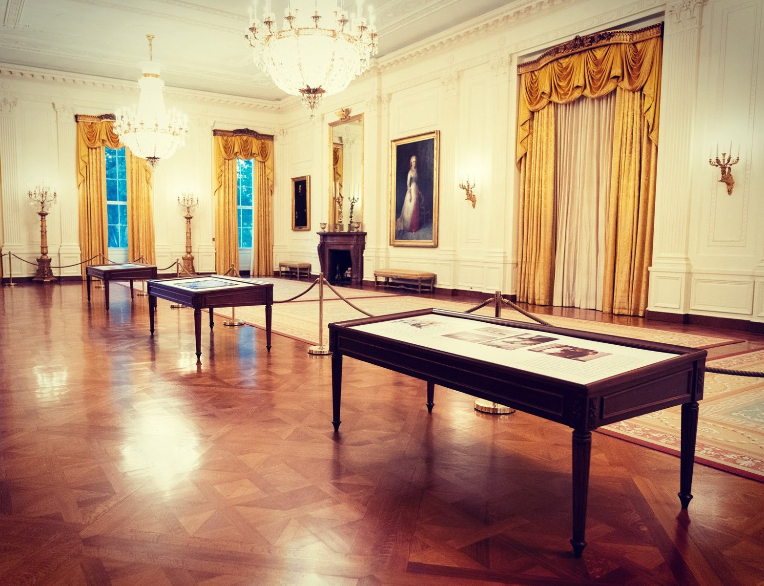 East Room after renovation — house-furnishings context, not a crate photo.