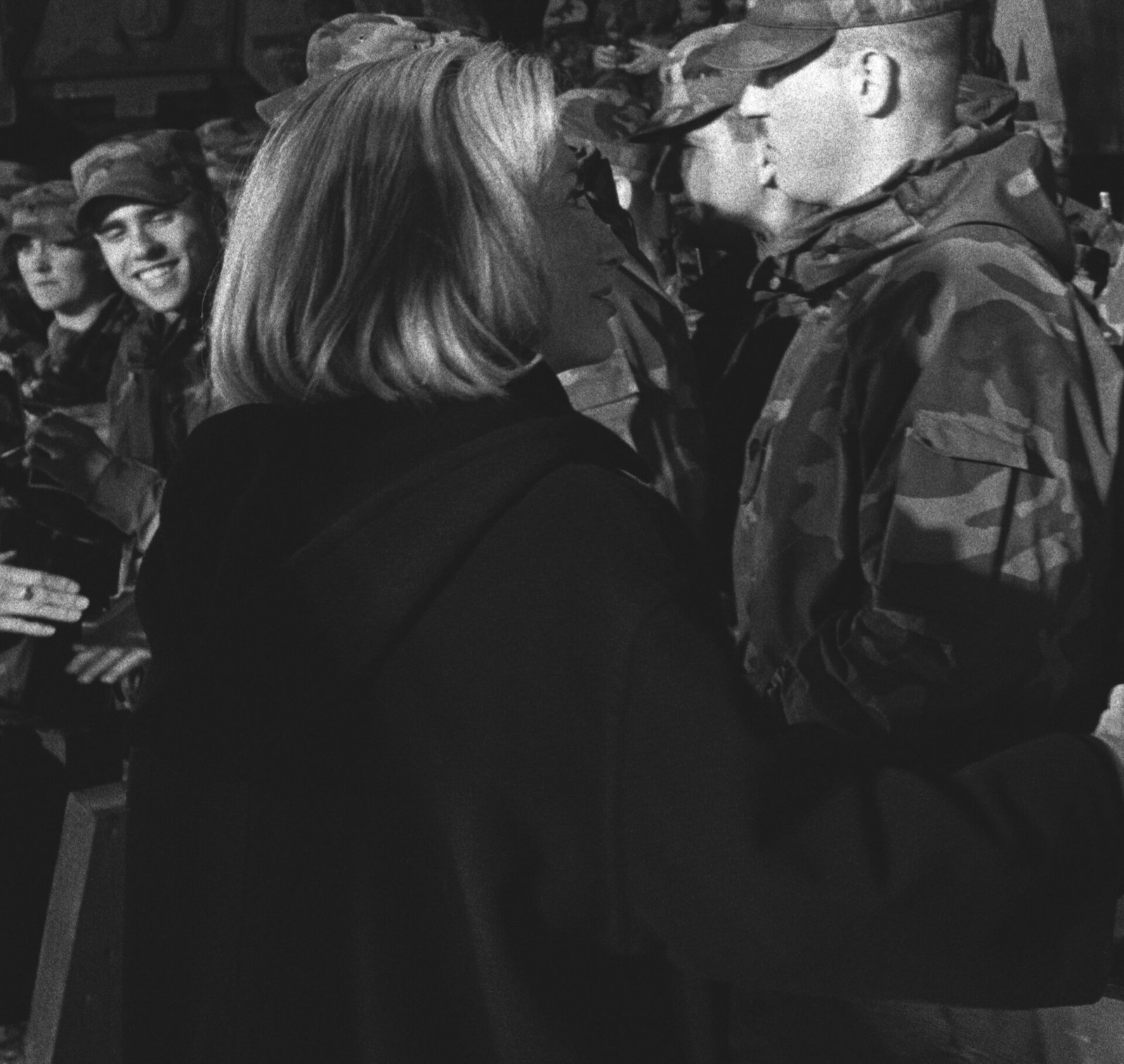 Hillary Rodham Clinton greets troops at Tuzla Air Base, Bosnia — CIA Flickr release.