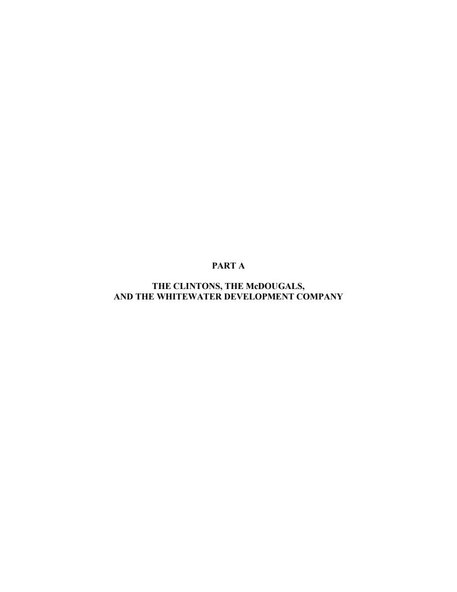 Independent Counsel final report: Whitewater partnership chapter. Complete first page of the chapter.