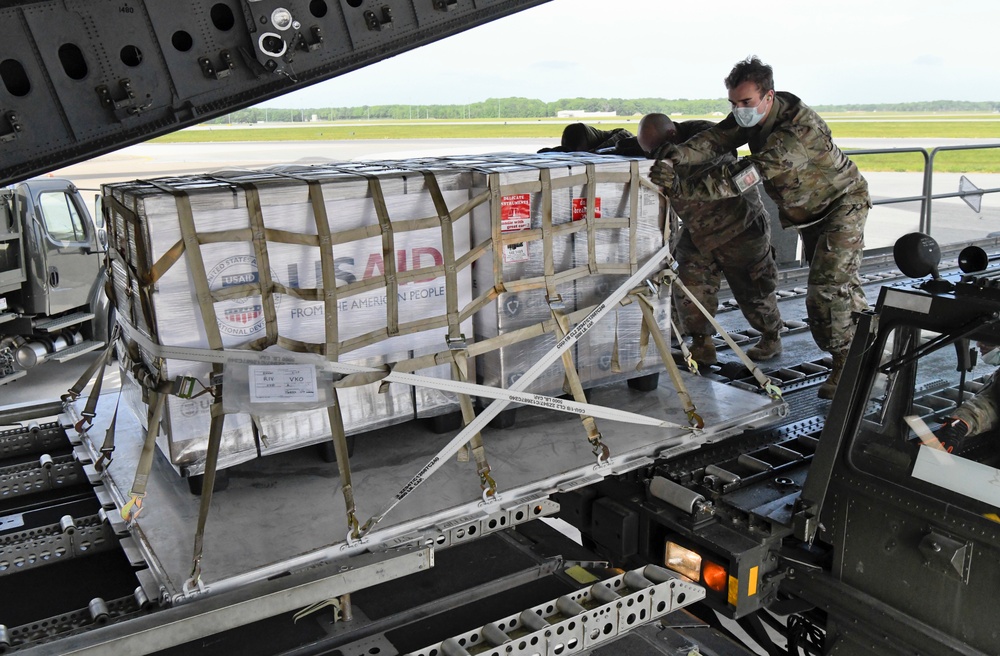 Ventilator shipment for a U.S. assistance mission to Russia, May 20, 2020.