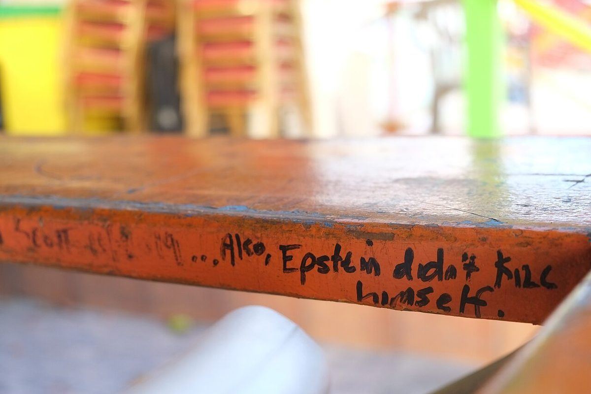 Epstein graffiti in St. Louis, January 2020.