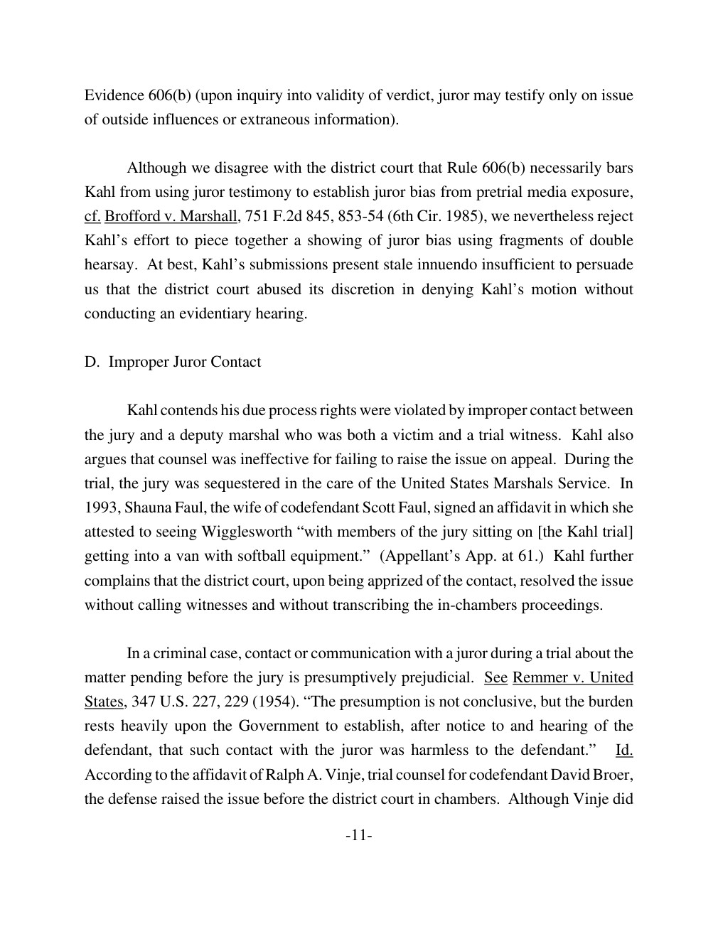 The 2001 opinion addresses alleged improper juror contact