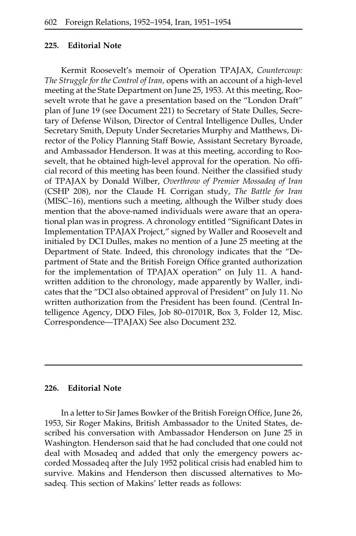 FRUS editorial note on the approval record