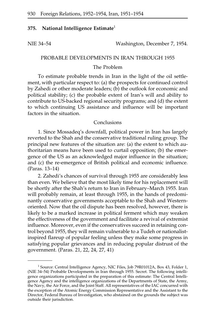 U.S. policy review after the coup, December 1954