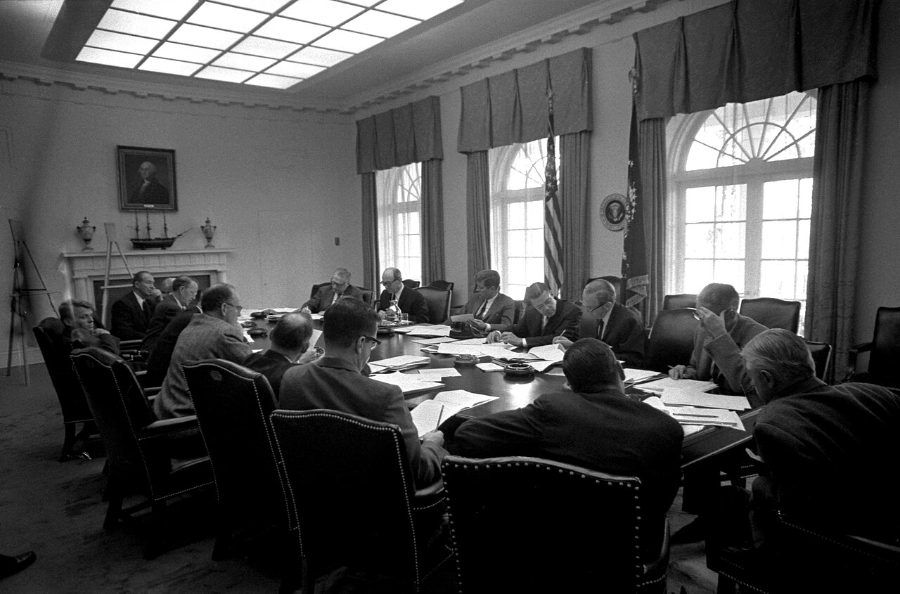 Kennedy meets with the Executive Committee of the National Security Council, October 29, 1962. Cold War context, not an assassination-planning scene.