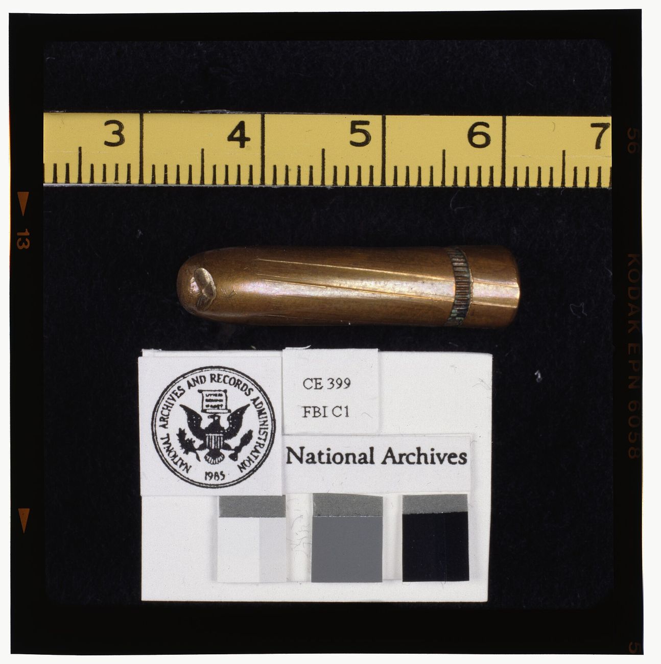Commission Exhibit 399, the nearly whole bullet found on a stretcher at Parkland Hospital.