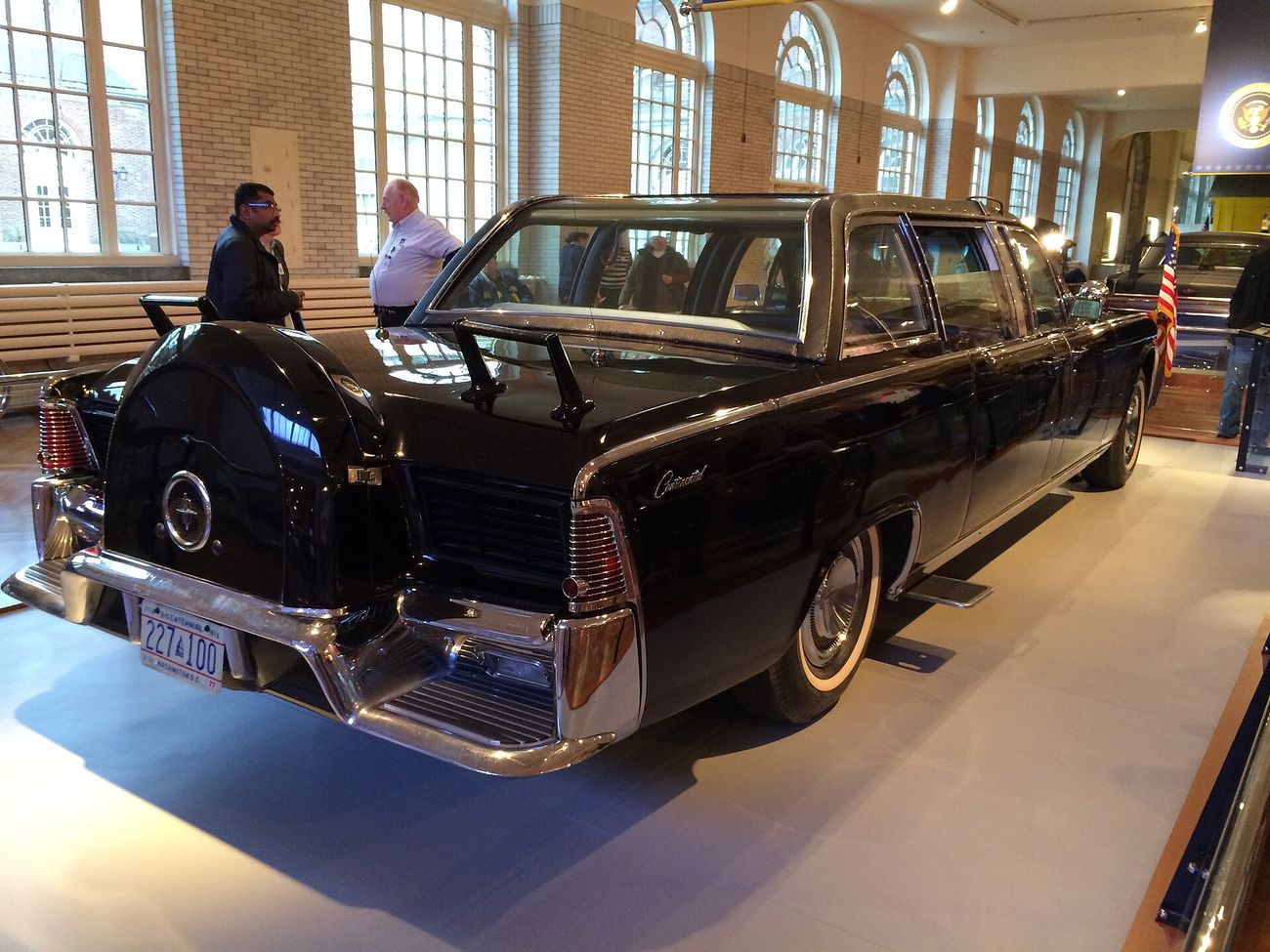 The presidential limousine SS-100-X, rebuilt after Dallas, at the Henry Ford Museum.