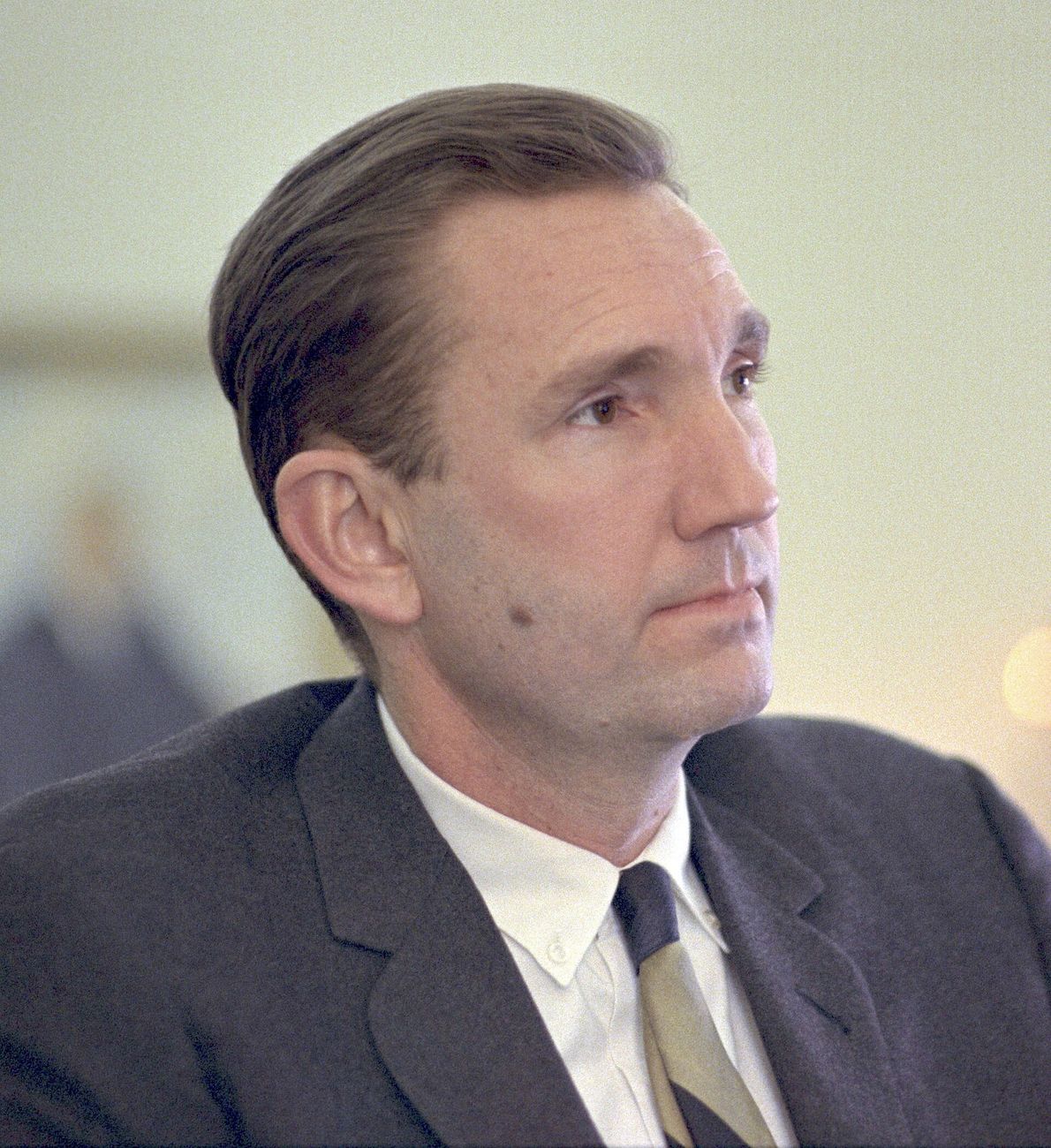 Attorney General Ramsey Clark at the White House, 28 February 1968, the week his panel of physicians met. LBJ Library photo.