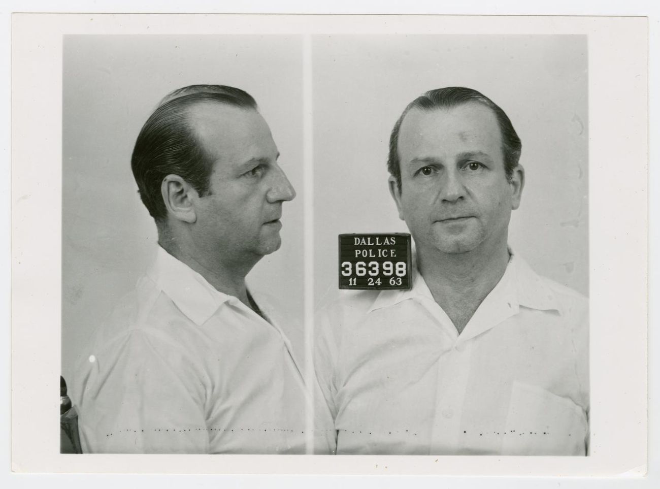 Jack Ruby’s Dallas police booking photograph, 24 November 1963.