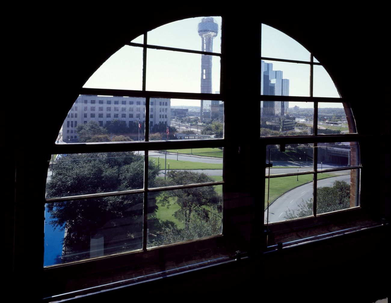 The sixth-floor corner window of the former Depository, now part of the Sixth Floor Museum.