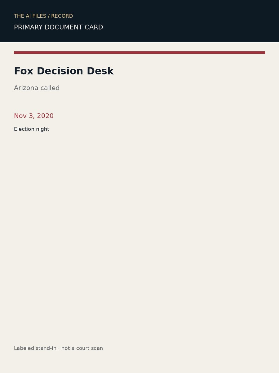 Labeled card: Fox Arizona call, Nov. 3, 2020.
