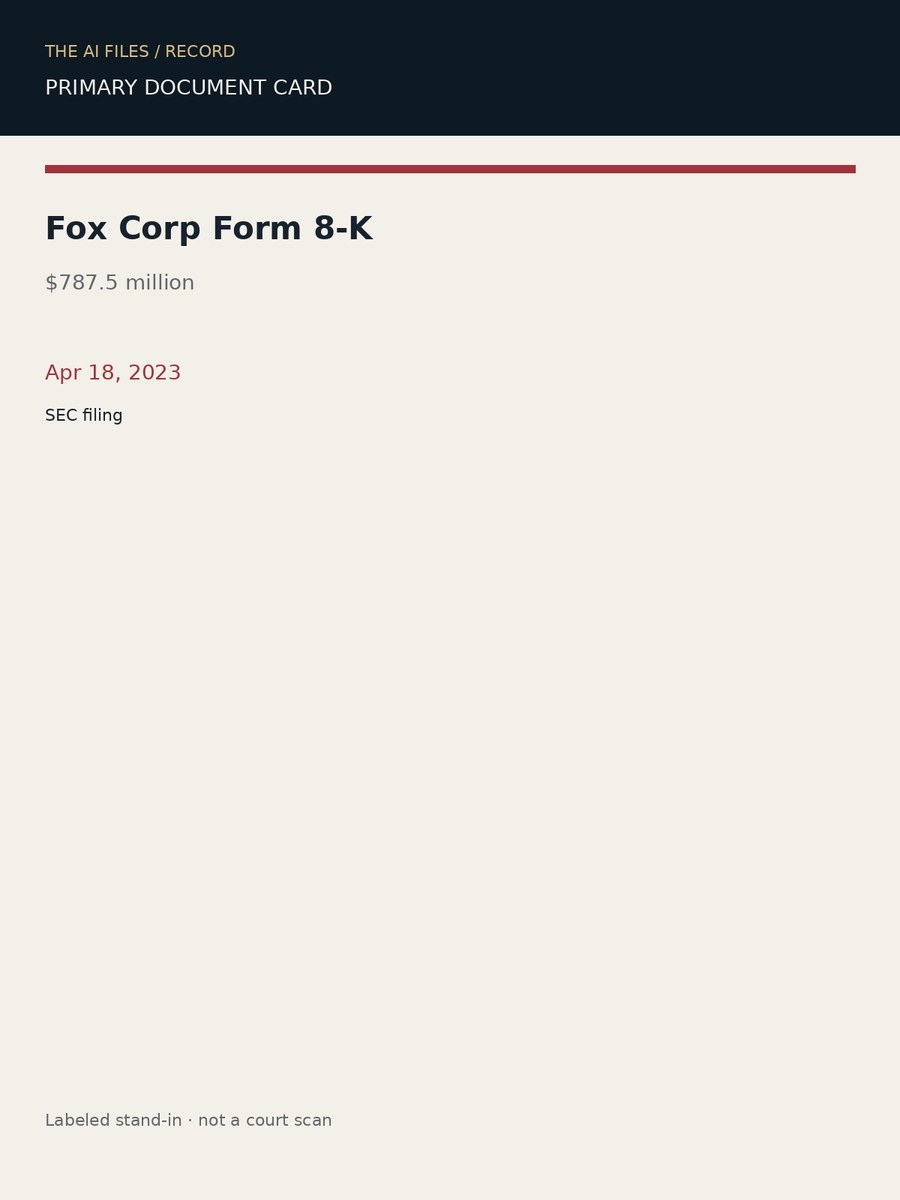 Labeled card: Fox Corp Form 8-K, Apr. 2023.