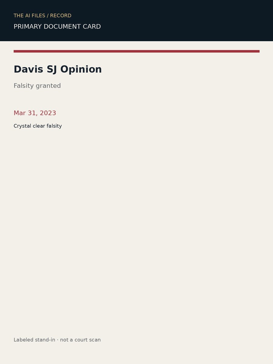 Labeled card: Davis SJ opinion, Mar. 31, 2023.