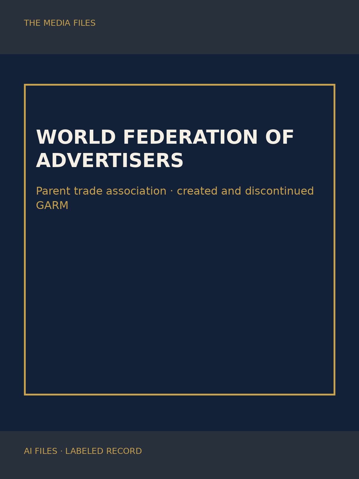Labeled record card for the World Federation of Advertisers.