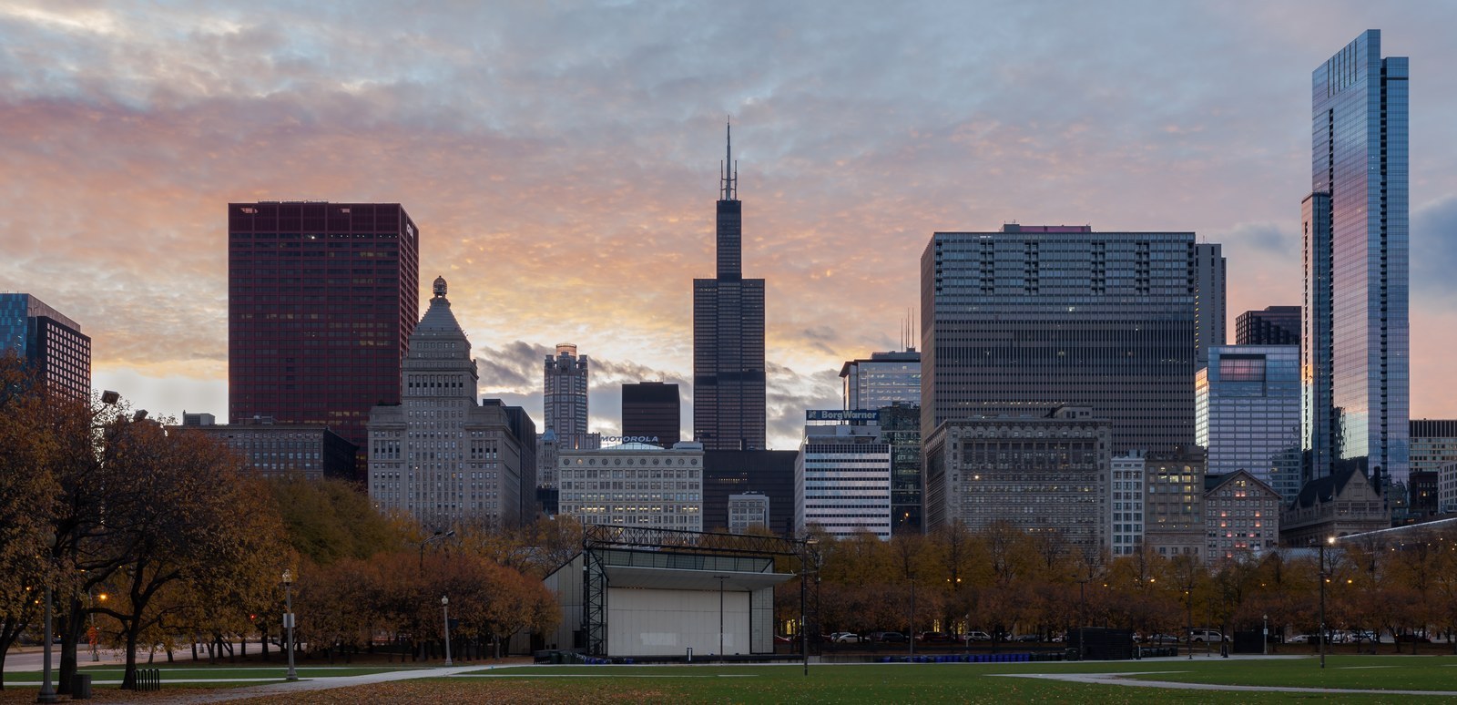 Chicago skyline from the center, 2012.