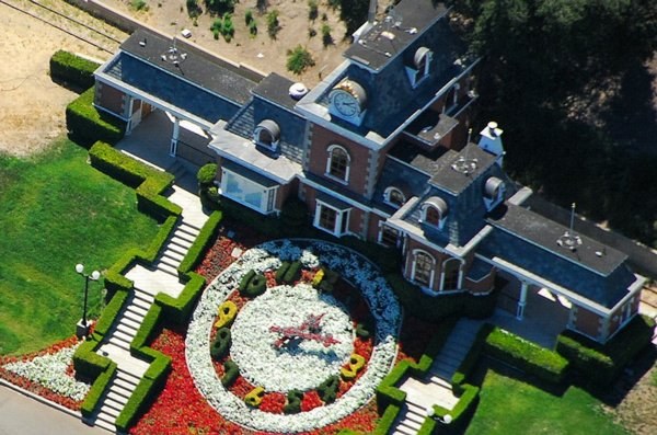 Neverland’s train station, photographed from the air in August 2008.