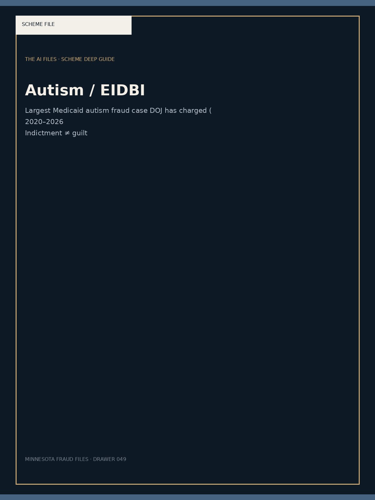 Autism / EIDBI — typographic cover