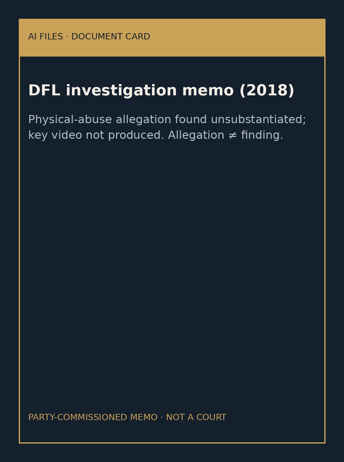 Document card — 2018 DFL-commissioned investigation memo