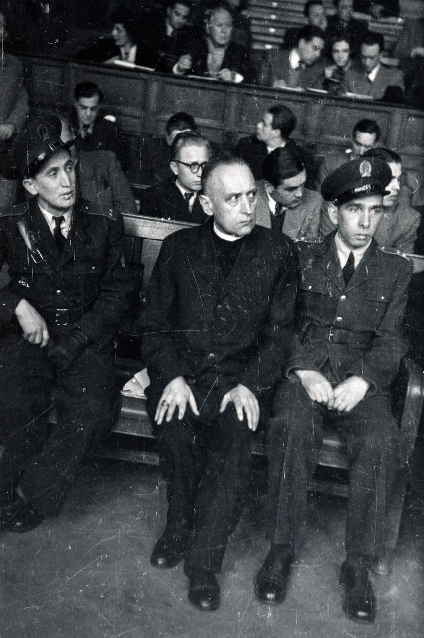 Cardinal József Mindszenty at his trial in Budapest, 1949. U.S. senators later cited his trial as one reason the CIA went looking for ways to control minds.