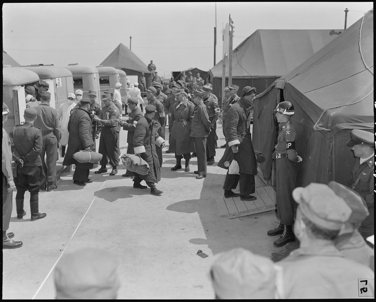 Recently repatriated prisoners at Panmunjom, Korea, 1953, after the exchange of prisoners of war.
