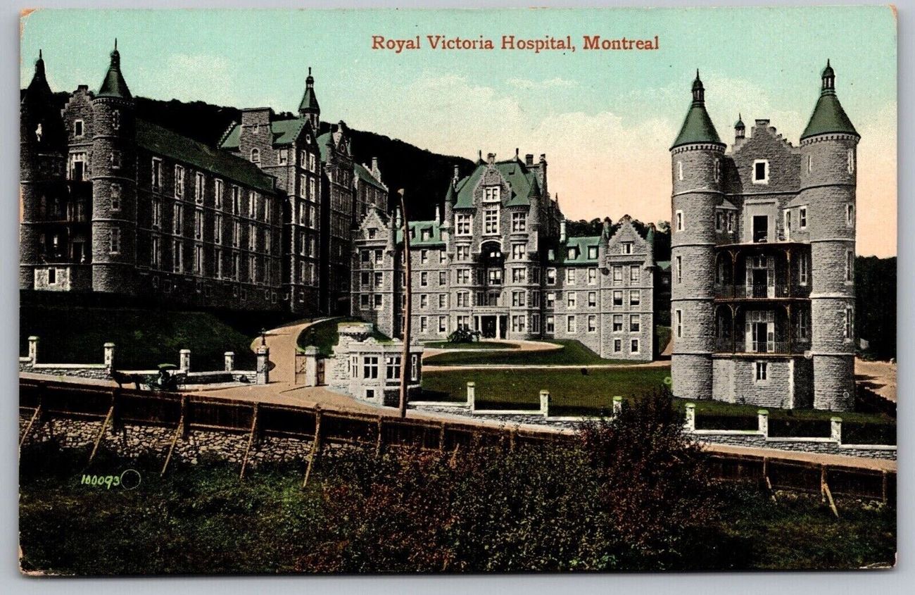 The Royal Victoria Hospital in Montreal, a defendant in the Allan Memorial class action, on a 1921 postcard.