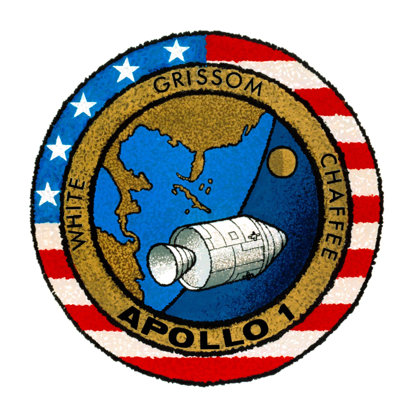The Apollo 1 crew: Gus Grissom, Ed White and Roger Chaffee, before the January 1967 fire.