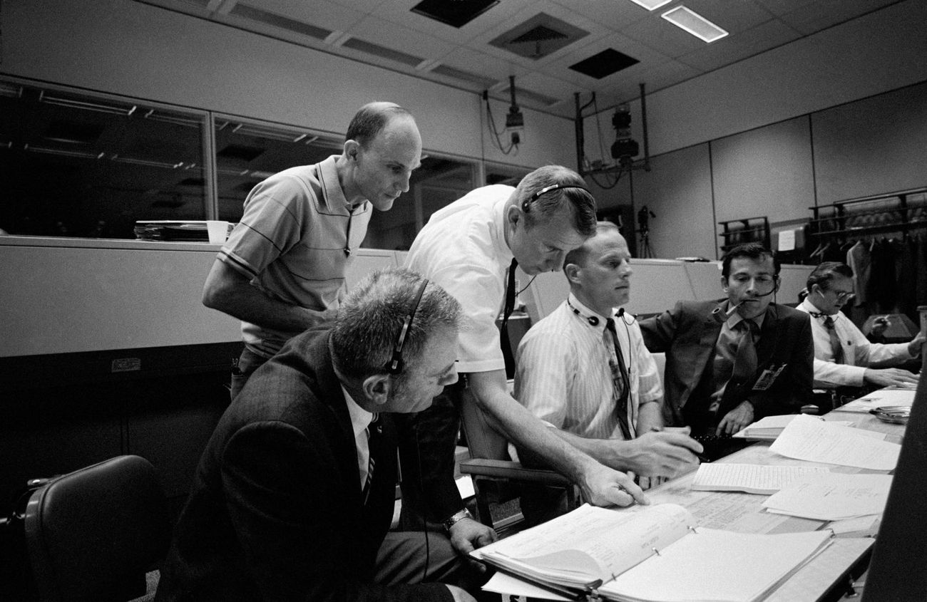 Mission Control during Apollo 13, 14 April 1970.