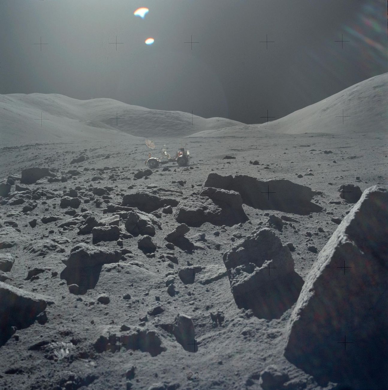 The Apollo 17 lunar rover at Taurus-Littrow, December 1972.