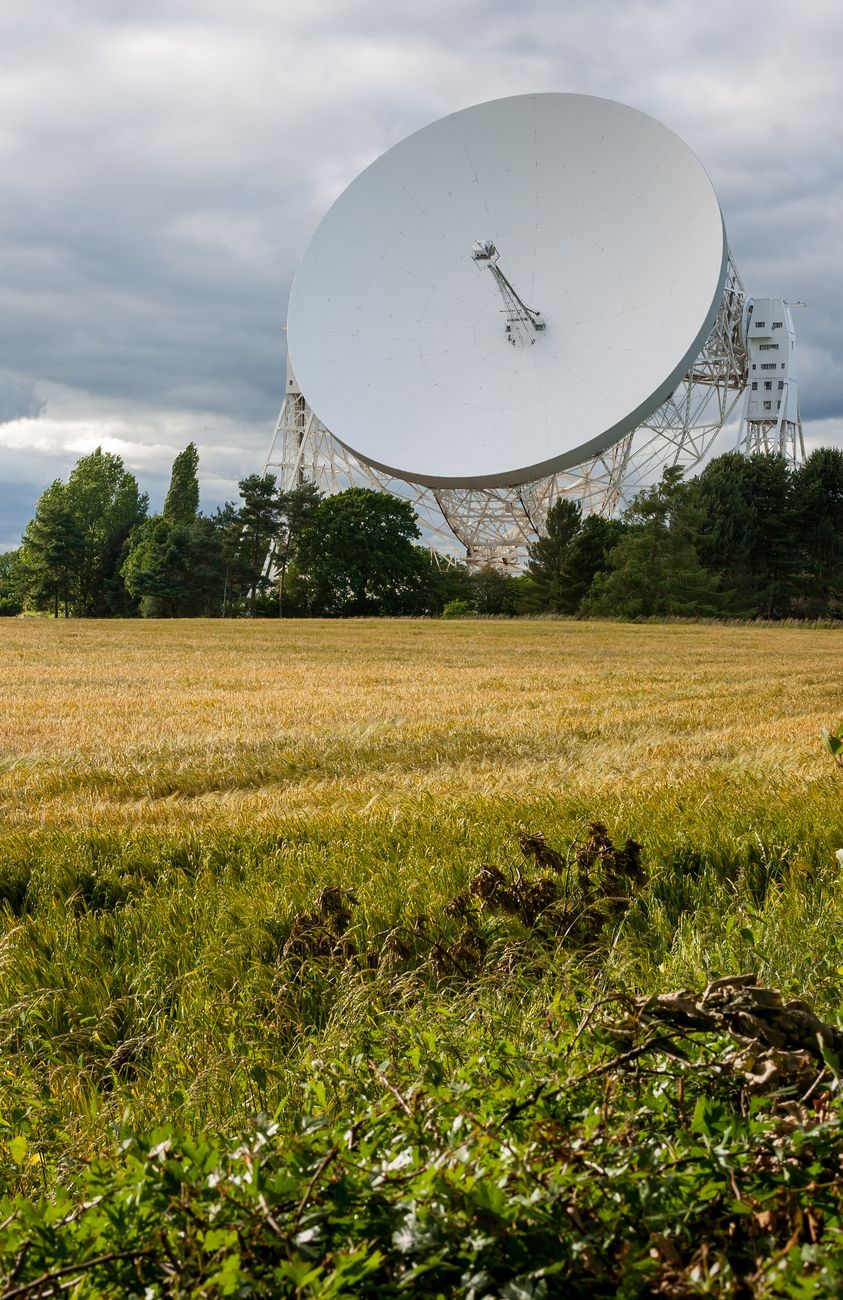 The Lovell Telescope at Jodrell Bank, which followed the Soviet Luna 15 during Apollo 11.