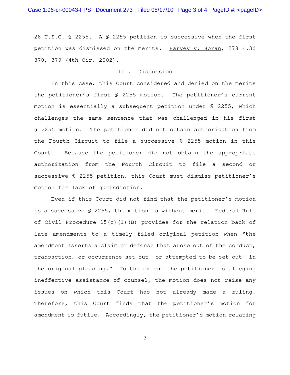 The 2010 order applies successive-petition and futility grounds