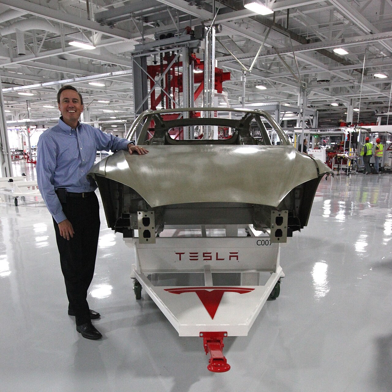 Tesla’s Fremont factory floor, October 5, 2011. An early production-era view, not a picture of present-day operations.