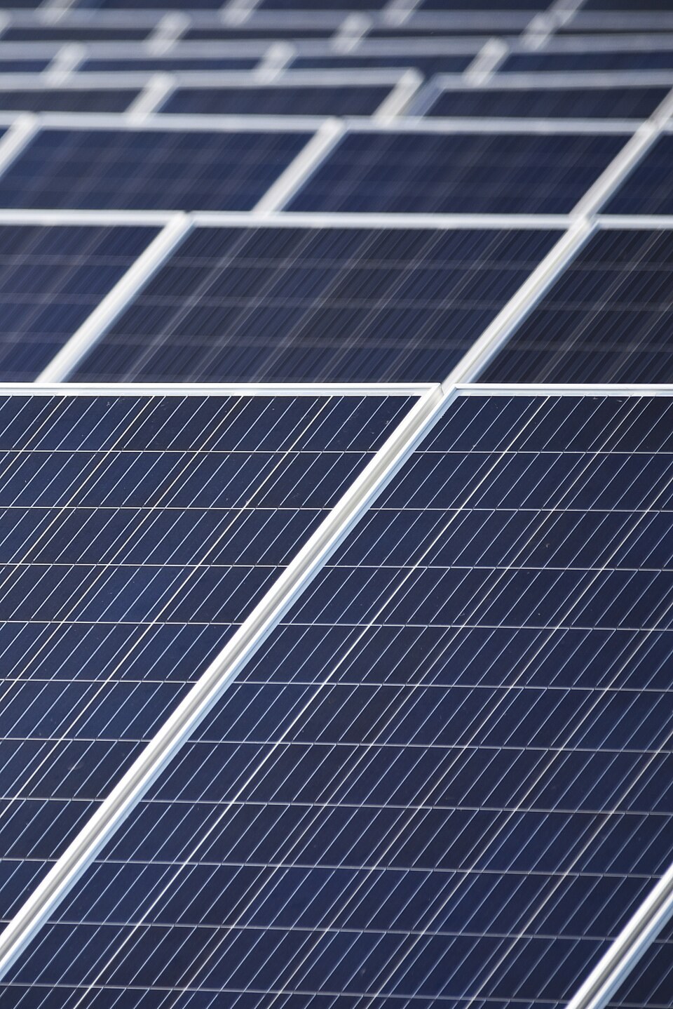 Solar panels in Minnesota, July 16, 2019. Energy-sector context; these are not identified as Tesla or SolarCity panels.