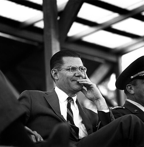 Defense Secretary Robert McNamara at Fort Bragg, October 12, 1961.