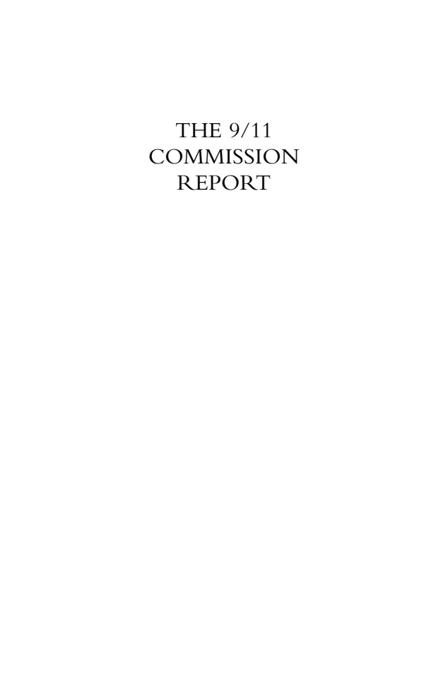 The 9/11 Commission Report: cover of the 2004 final report.