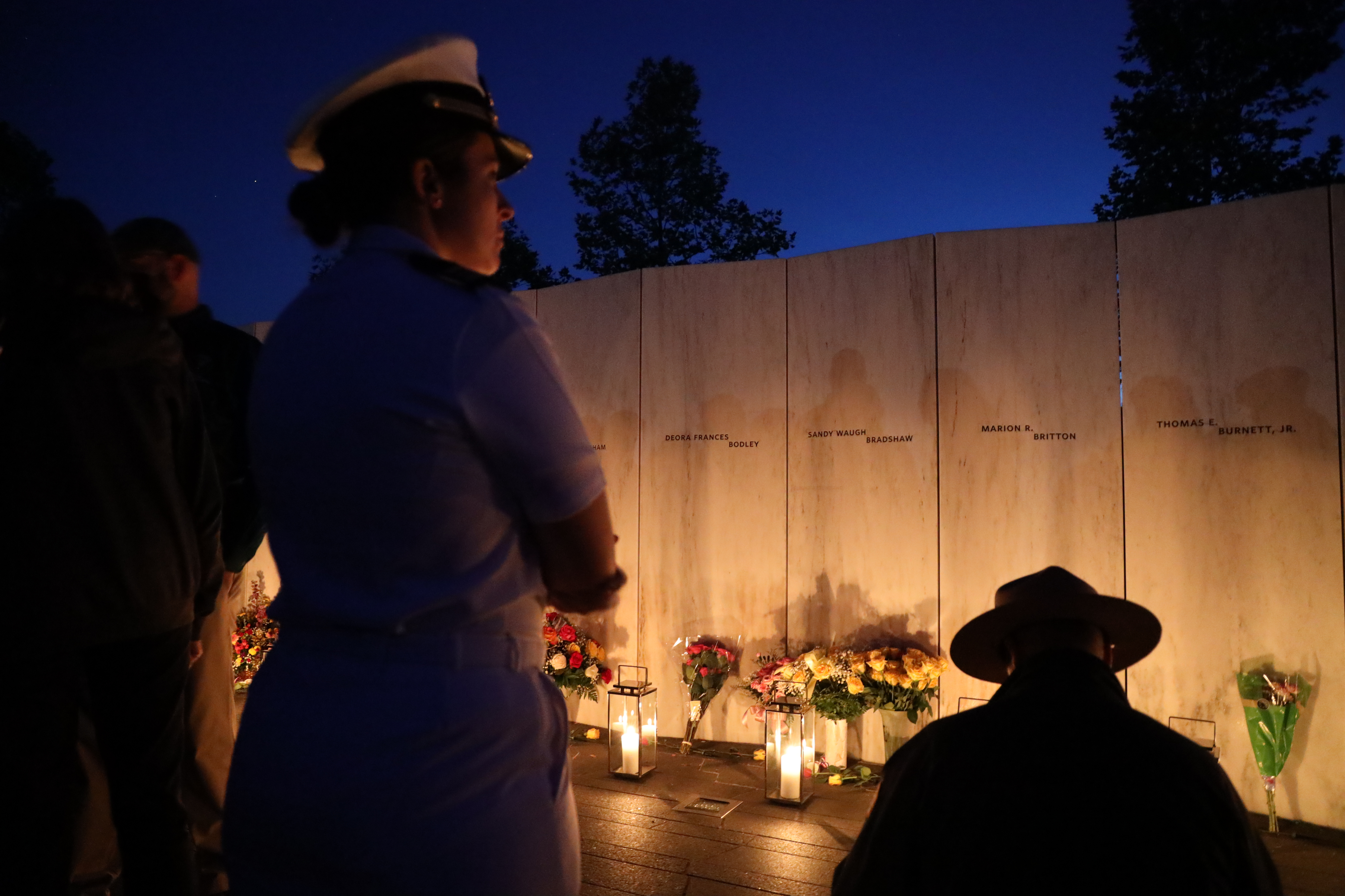 Lanterns at the Wall of Names honor Flight 93’s passengers and crew, September 10, 2021.